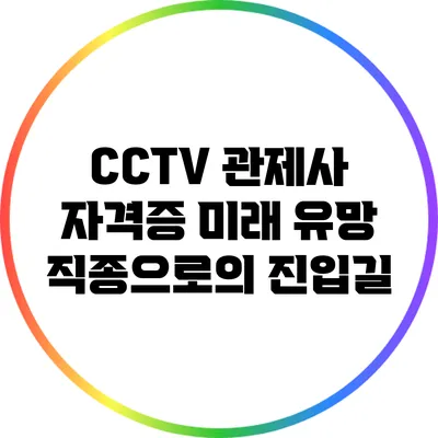 CCTV 관제사 자격증: 미래 유망 직종으로의 진입길