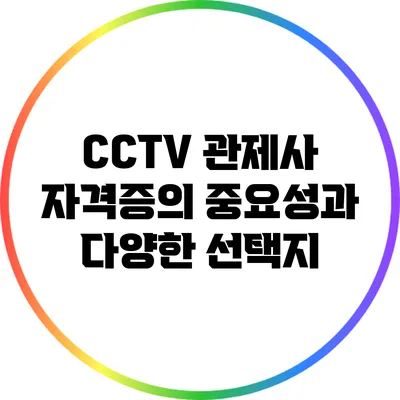 CCTV 관제사 자격증의 중요성과 다양한 선택지