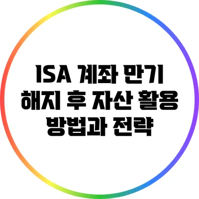 ISA 계좌 만기 해지 후 자산 활용 방법과 전략