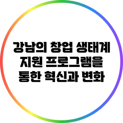 강남의 창업 생태계: 지원 프로그램을 통한 혁신과 변화