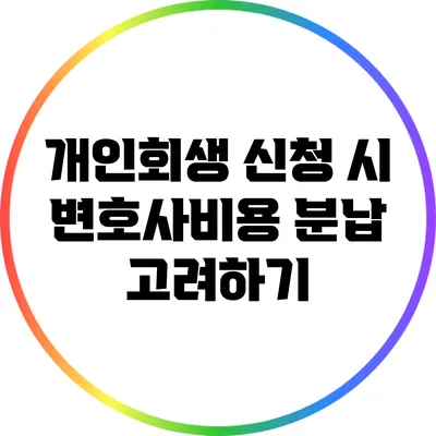 개인회생 신청 시 변호사비용 분납 고려하기