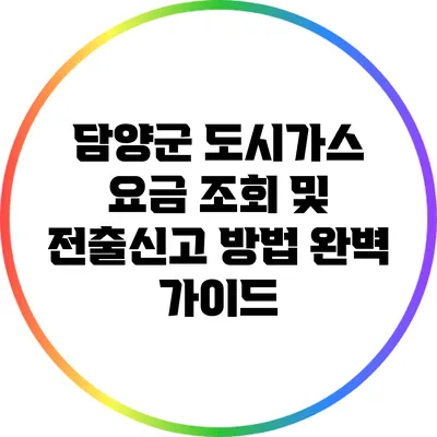 담양군 도시가스 요금 조회 및 전출신고 방법 완벽 가이드