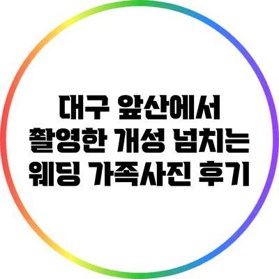 대구 앞산에서 촬영한 개성 넘치는 웨딩 가족사진 후기