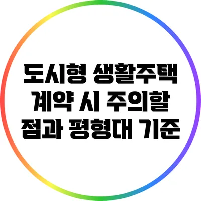 도시형 생활주택 계약 시 주의할 점과 평형대 기준
