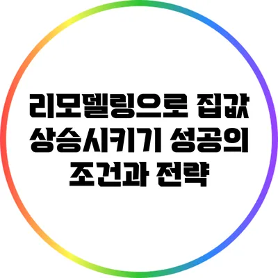 리모델링으로 집값 상승시키기: 성공의 조건과 전략