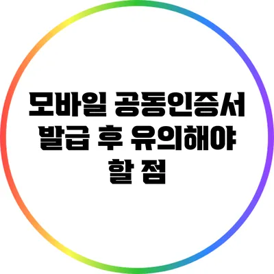 모바일 공동인증서 발급 후 유의해야 할 점