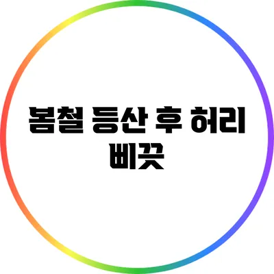 봄철 등산 후 허리 삐끗
