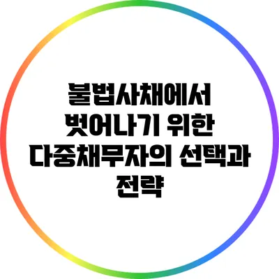 불법사채에서 벗어나기 위한 다중채무자의 선택과 전략