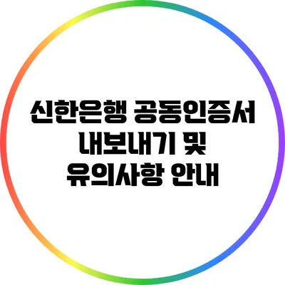 신한은행 공동인증서 내보내기 및 유의사항 안내
