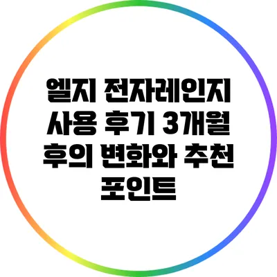 엘지 전자레인지 사용 후기: 3개월 후의 변화와 추천 포인트