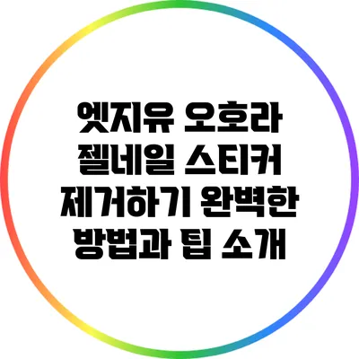 엣지유 오호라 젤네일 스티커 제거하기: 완벽한 방법과 팁 소개