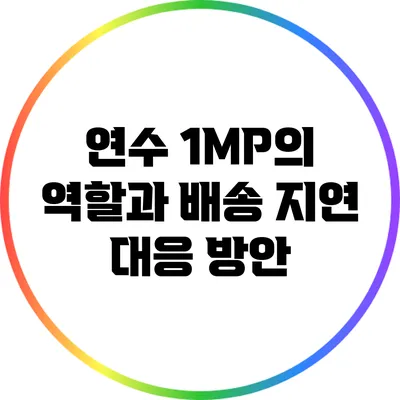연수 1MP의 역할과 배송 지연 대응 방안