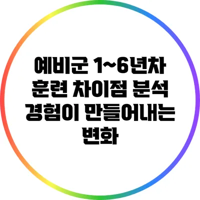 예비군 1~6년차 훈련 차이점 분석: 경험이 만들어내는 변화