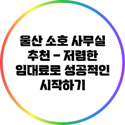 울산 소호 사무실 추천 – 저렴한 임대료로 성공적인 시작하기