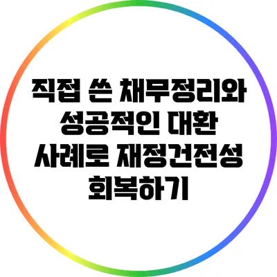 직접 쓴 채무정리와 성공적인 대환 사례로 재정건전성 회복하기