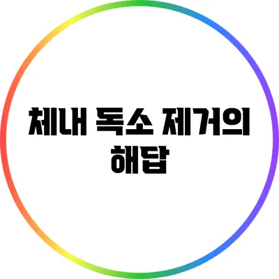 체내 독소 제거의 해답