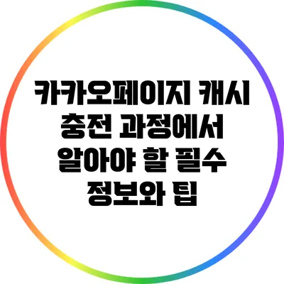 카카오페이지 캐시 충전 과정에서 알아야 할 필수 정보와 팁