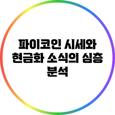파이코인 시세와 현금화 소식의 심층 분석