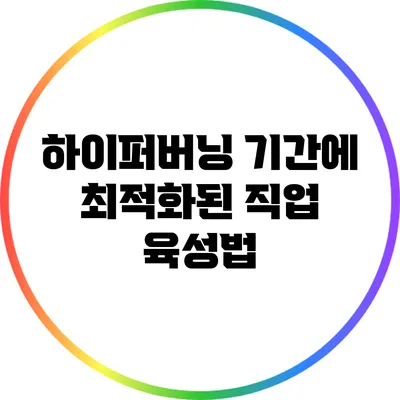 하이퍼버닝 기간에 최적화된 직업 육성법