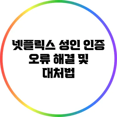 넷플릭스 성인 인증 오류 해결 및 대처법