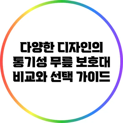 다양한 디자인의 통기성 무릎 보호대 비교와 선택 가이드
