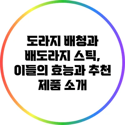도라지 배청과 배도라지 스틱, 이들의 효능과 추천 제품 소개
