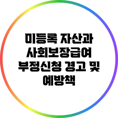 미등록 자산과 사회보장급여 부정신청: 경고 및 예방책