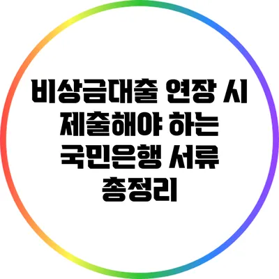 비상금대출 연장 시 제출해야 하는 국민은행 서류 총정리