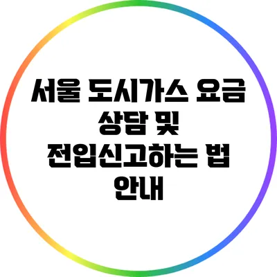 서울 도시가스 요금 상담 및 전입신고하는 법 안내