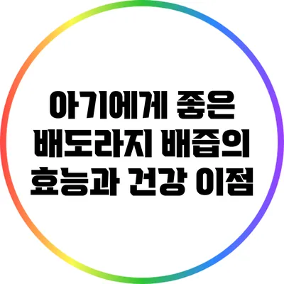 아기에게 좋은 배도라지 배즙의 효능과 건강 이점