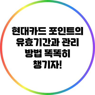 현대카드 포인트의 유효기간과 관리 방법: 똑똑히 챙기자!