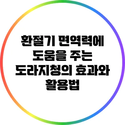 환절기 면역력에 도움을 주는 도라지청의 효과와 활용법