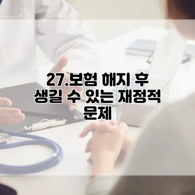 27.보험 해지 후 생길 수 있는 재정적 문제