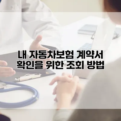 내 자동차보험 계약서 확인을 위한 조회 방법