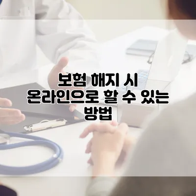 보험 해지 시 온라인으로 할 수 있는 방법