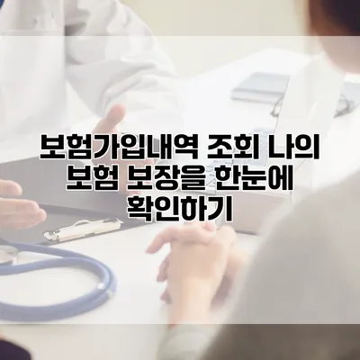 보험가입내역 조회 나의 보험 보장을 한눈에 확인하기