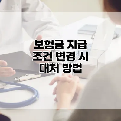 보험금 지급 조건 변경 시 대처 방법