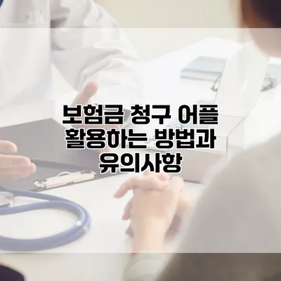 보험금 청구 어플 활용하는 방법과 유의사항