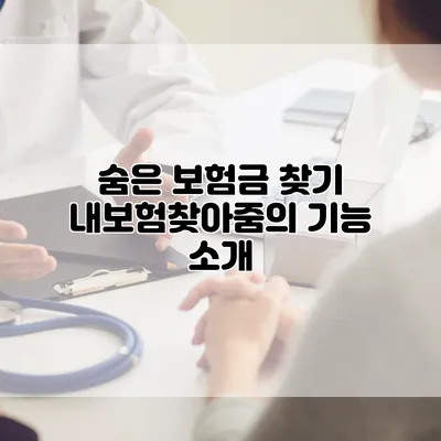 숨은 보험금 찾기 내보험찾아줌의 기능 소개