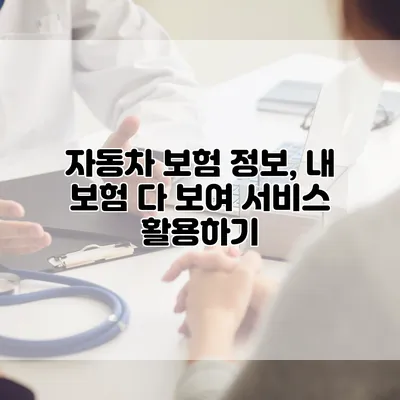 자동차 보험 정보, 내 보험 다 보여 서비스 활용하기
