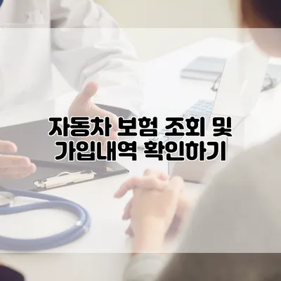 자동차 보험 조회 및 가입내역 확인하기